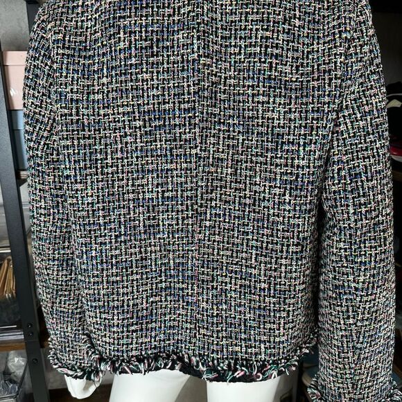 J Crew Metallic Thread Fringe Tweed Jacket 8 - Picture 9 of 13